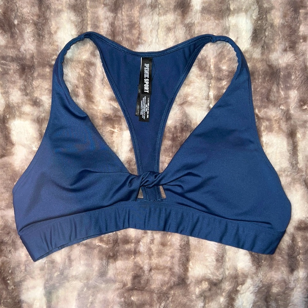 PINK Front Knot Sport Bra